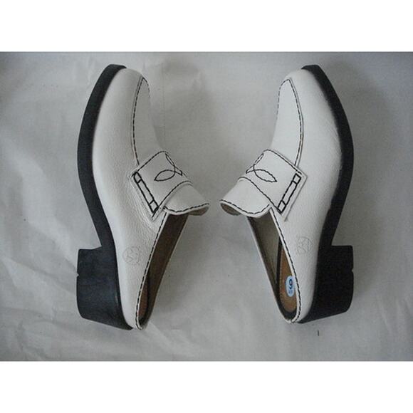 ARIAT WHITE LEATHER DRESS WESTERN CLOG SHOE SZ 6M MADE IN BRAZIL - Picture 8 of 8